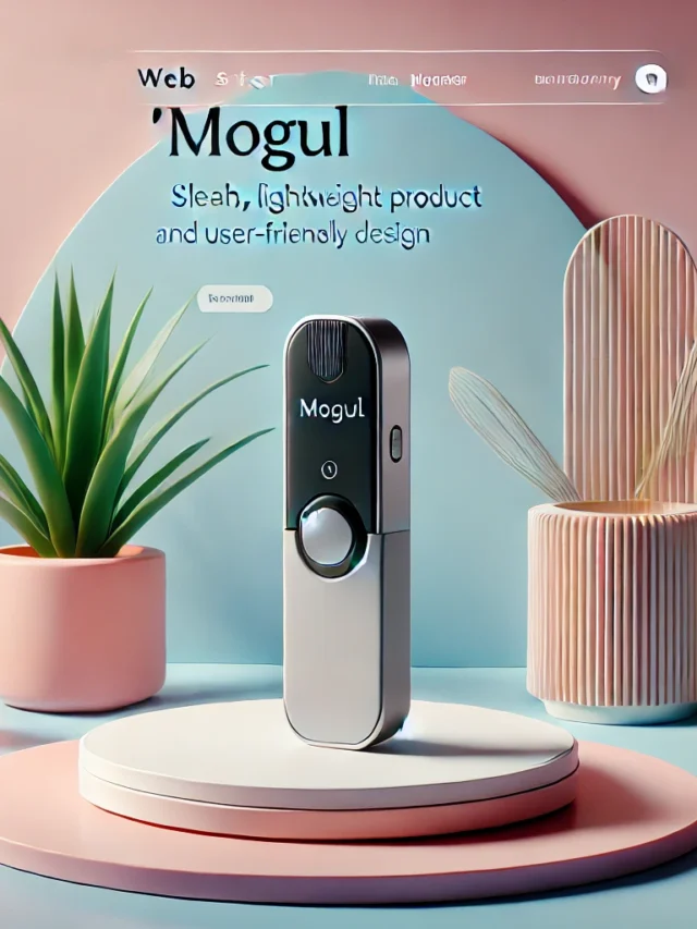 DALL·E 2025-02-07 08.19.51 - A clean and modern web story image for 'Mogul,' highlighting its portability and user-friendly design. The image features a sleek, lightweight product